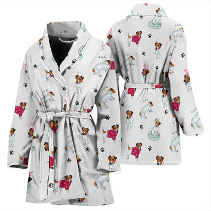 Russell Terriers Print Design LKS308 Women Bathrobe
