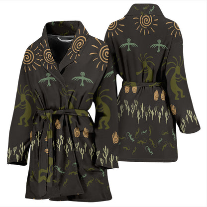 Mayan Pattern Print Design 04 Women Bathrobe