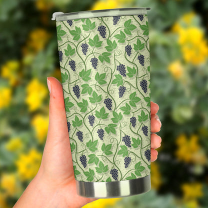 Wine Grape Thmed Print Tumbler