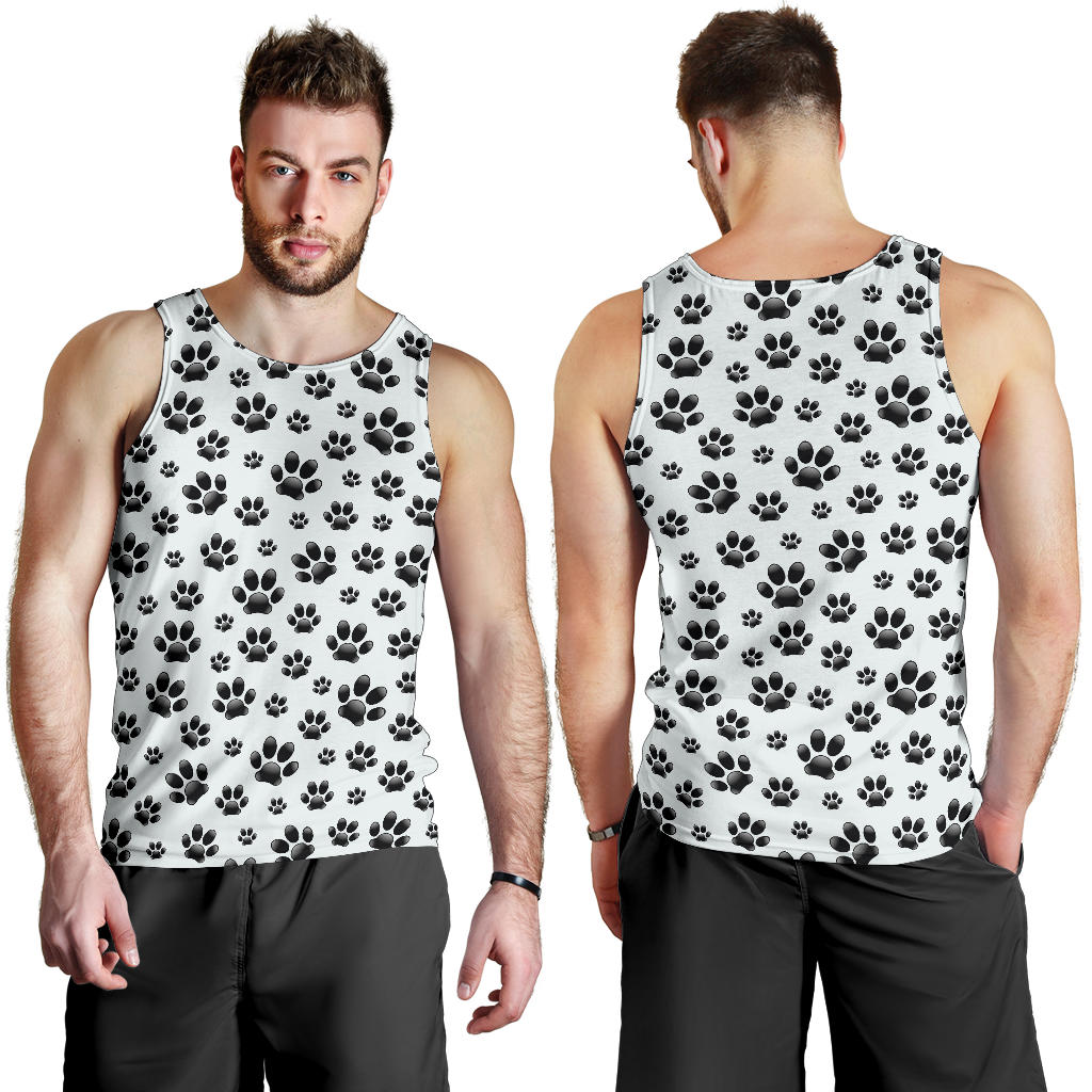Paw Themed Print Men Tank Top