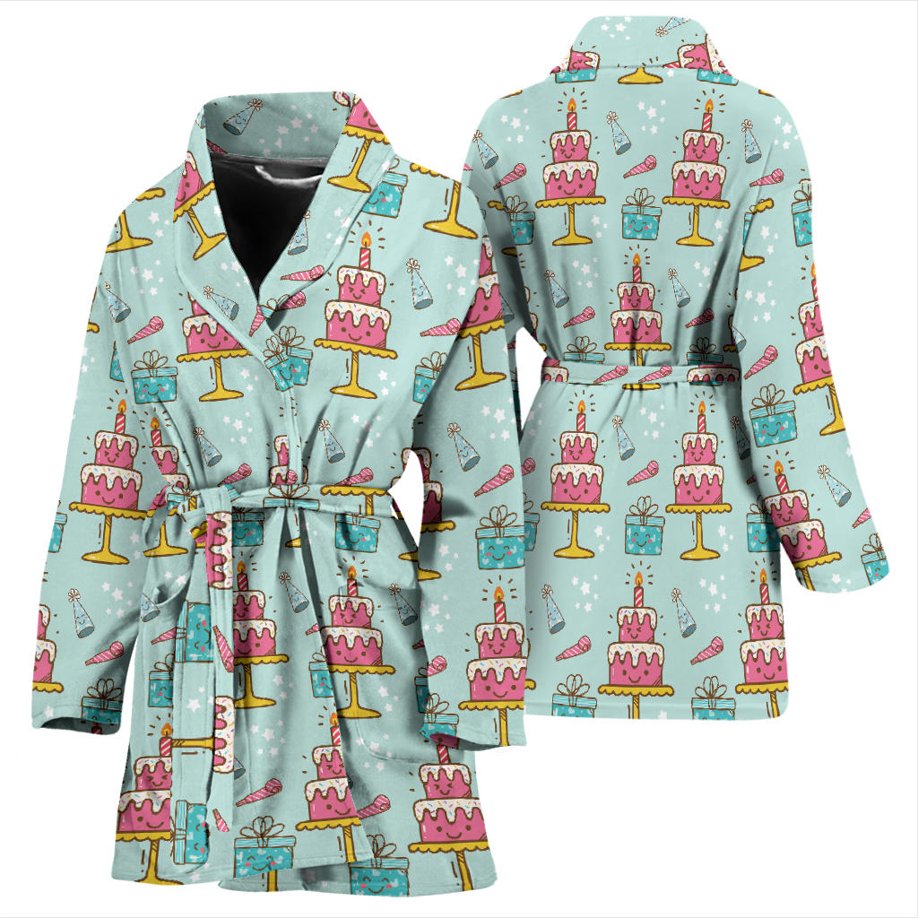 Cake Pattern Print Design 06 Women Bathrobe