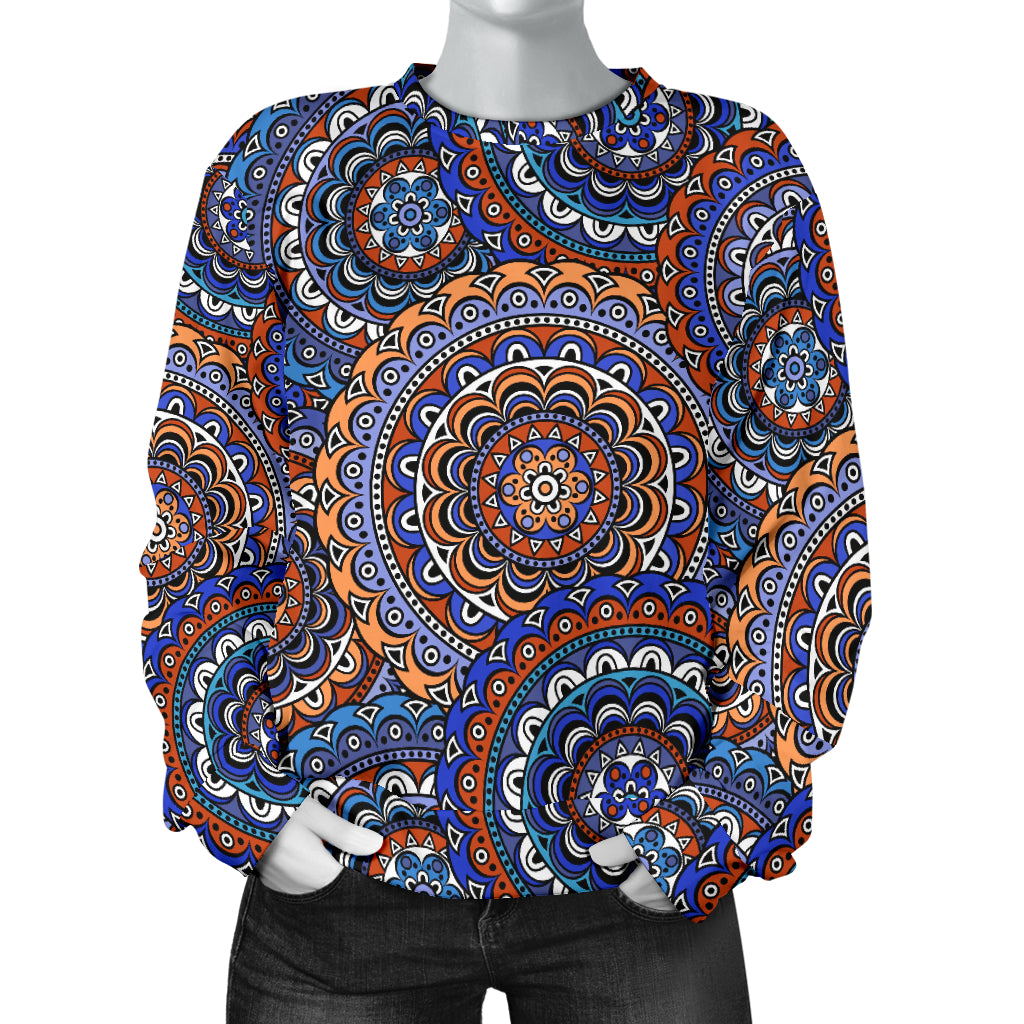 Mandala Boho Chic Design Print Women Long Sleeve Sweatshirt