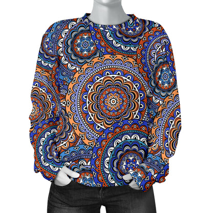 Mandala Boho Chic Design Print Women Long Sleeve Sweatshirt