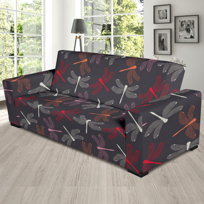 Dragonfly Pattern Print Design 01 Sofa Slipcover