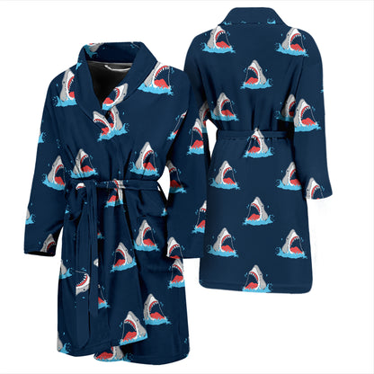 Shark Print Design LKS3010 Men Bathrobe