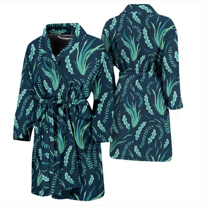 Seaweed Print Design LKS302 Men Bathrobe