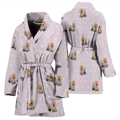 Yorkshire Terriers Print Design LKS302 Women Bathrobe