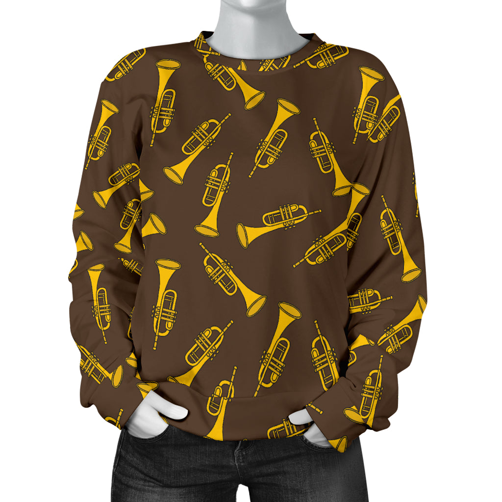 Trumpet Pattern Design Print Women Long Sleeve Sweatshirt