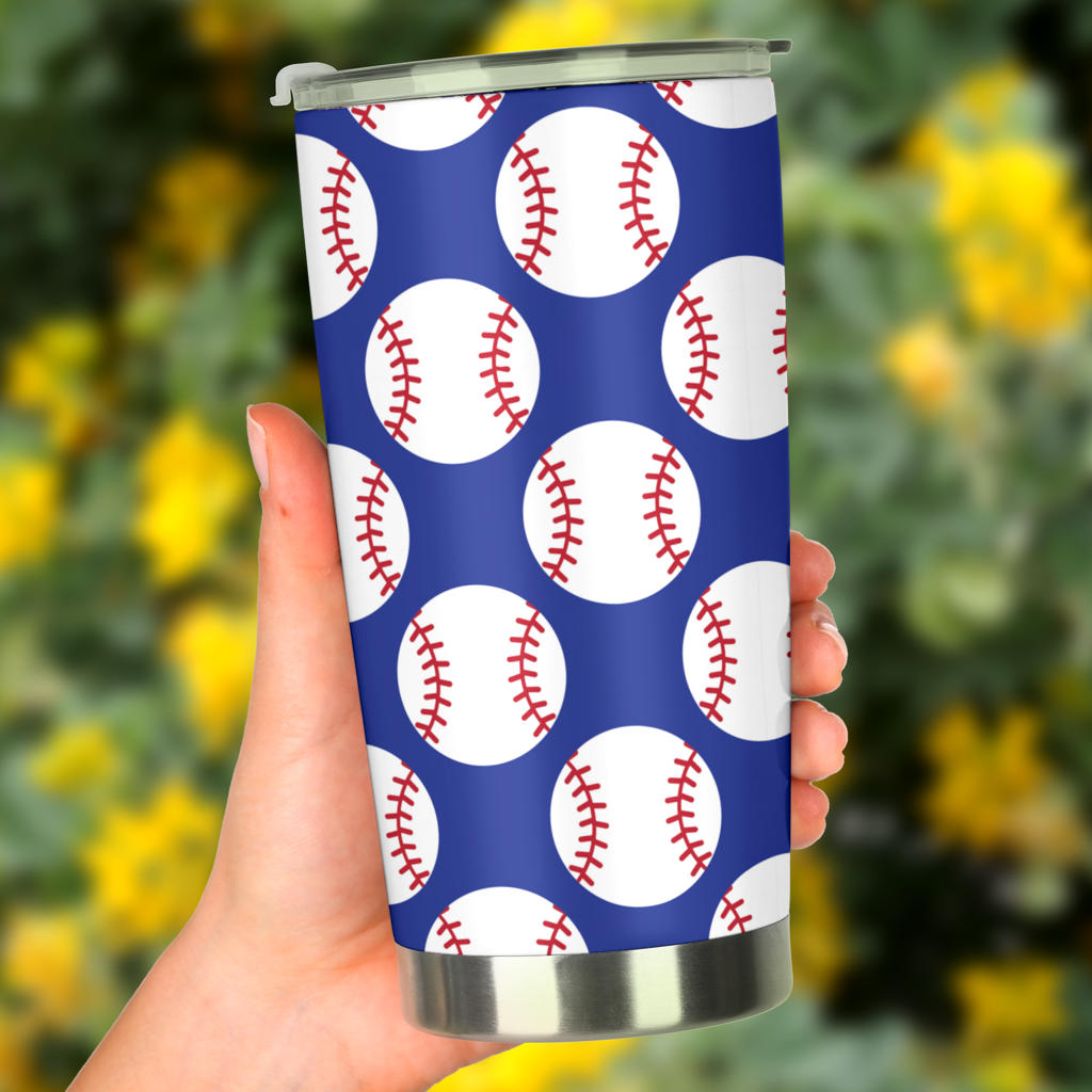 Baseball Blue Background Tumbler