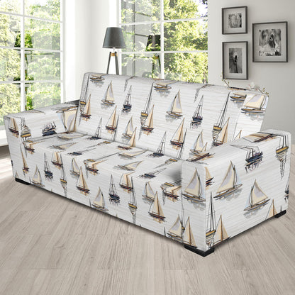 Sailboat Paint Pattern Print Design LKS307 Sofa Slipcover