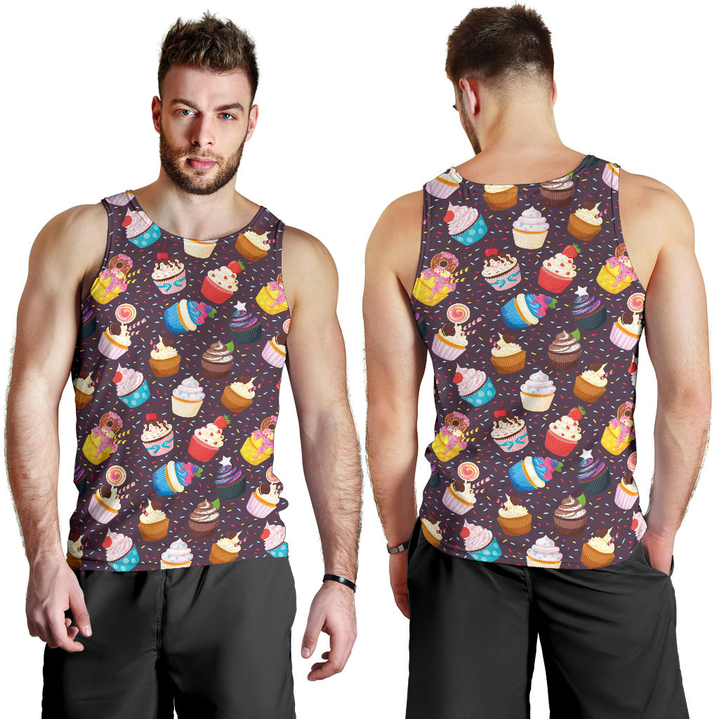 Cupcakes Party Print Pattern Men Tank Top
