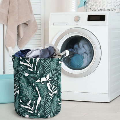 Tropical Palm Leaves Pattern Laundry Basket
