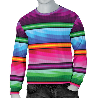 Mexican Blanket Colorful Print Pattern Men Long Sleeve Sweatshirt
