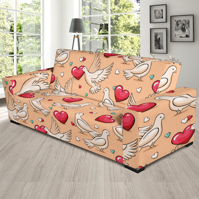 Pigeon Heart Pattern Print Design 04 Sofa Slipcover