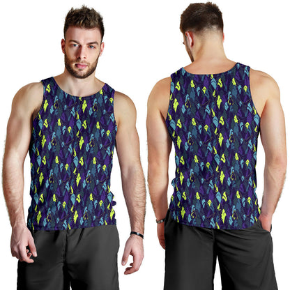 Shark Neon color Print Men Tank Top