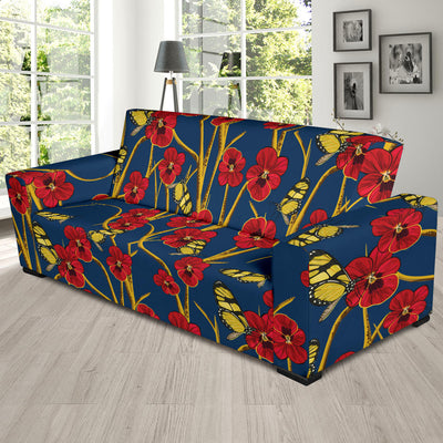 Pansy Pattern Print Design A01 Sofa Slipcover