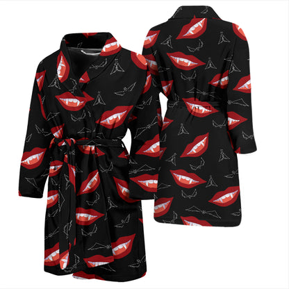 Vampire Lips Print Design LKS301 Men Bathrobe