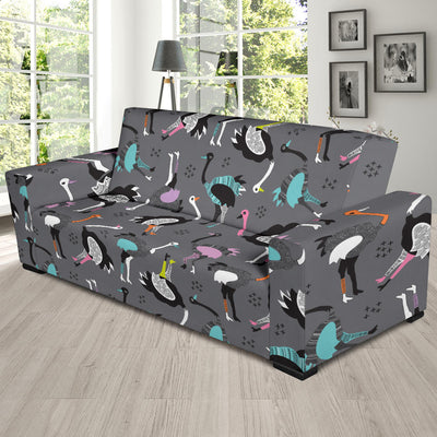 Ostrich Pattern Print Design 01 Sofa Slipcover