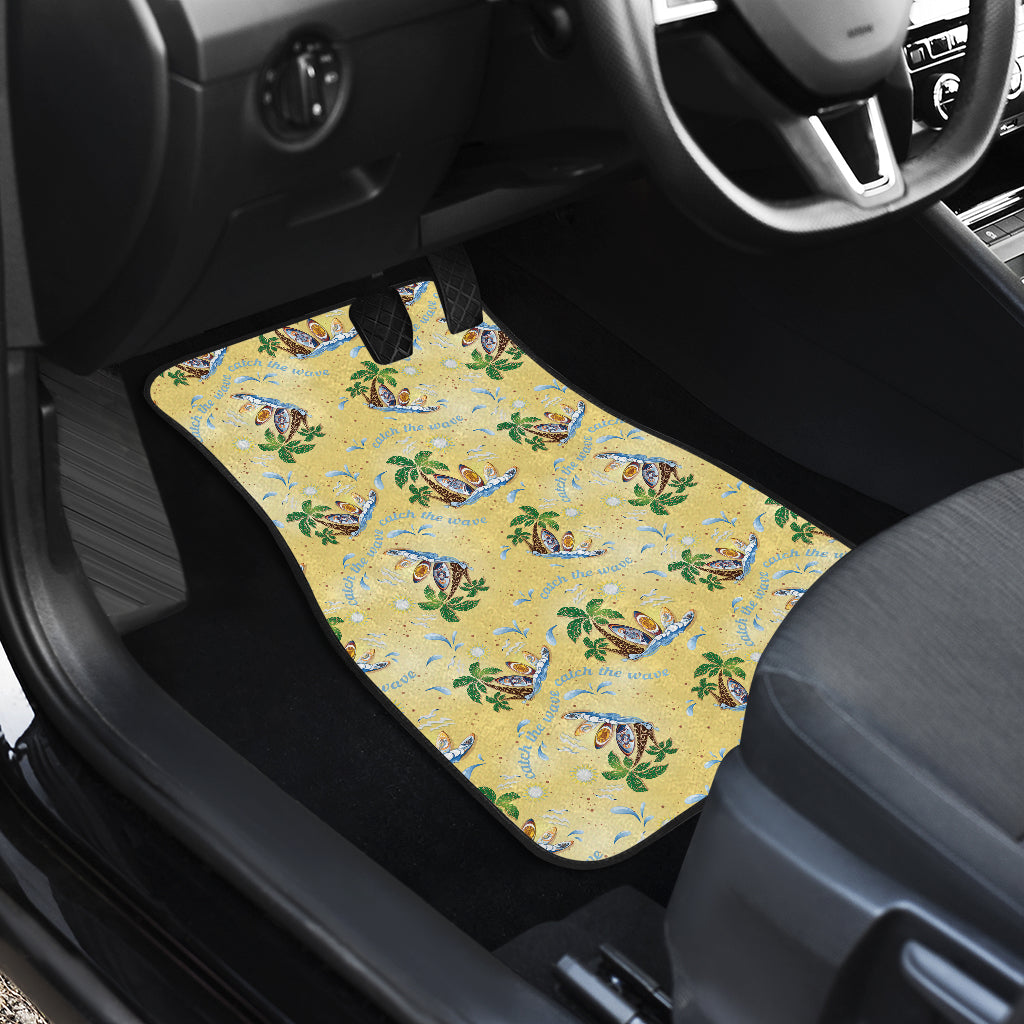 Surf Catch the Wave Design Car Floor Mats Front Back