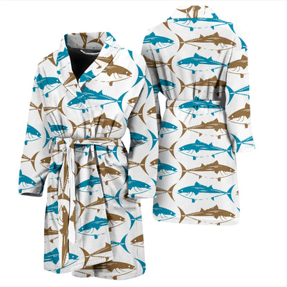 Tuna Fish Print Design LKS301 Men Bathrobe