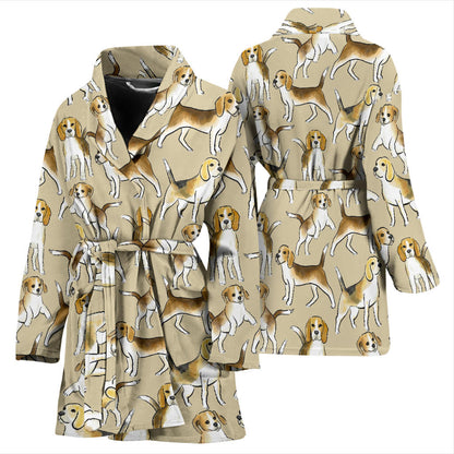 Beagle Pattern Print Design 04 Women Bathrobe