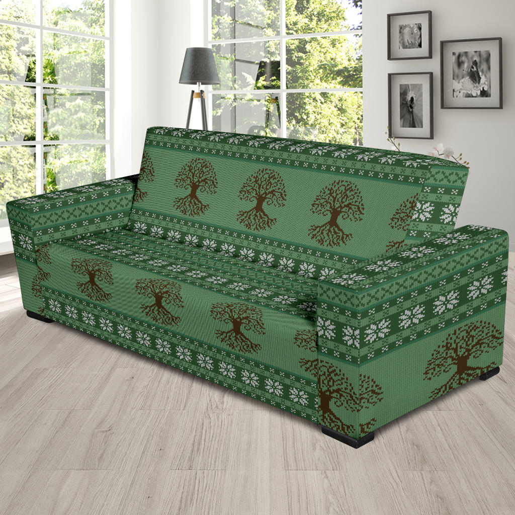 Tree Of Life Knit Style Print Design LKS301 Sofa Slipcover