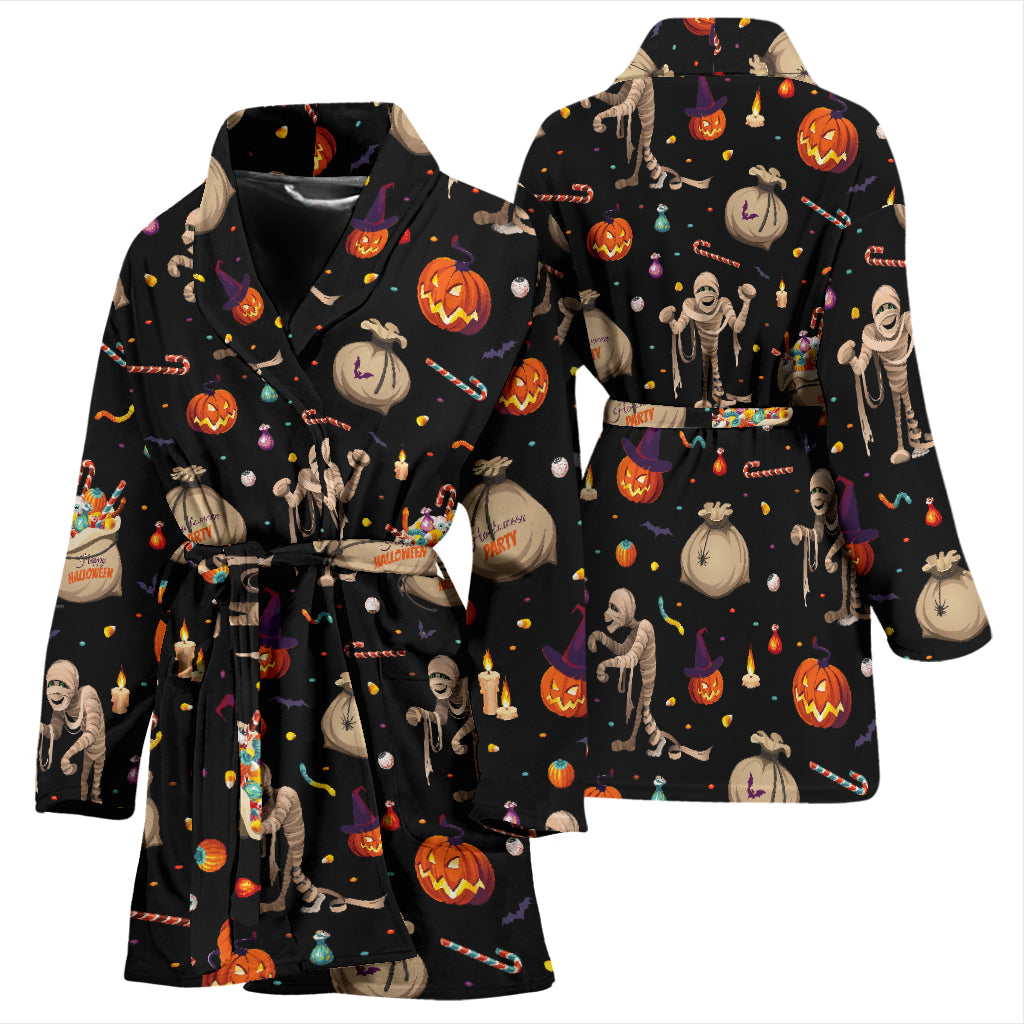 Mummy Halloween Print Design LKS303 Women Bathrobe