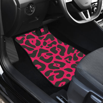 Cheetah Pink Print Pattern Car Floor Mats Front Back