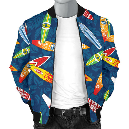 Surfboard Pattern Print Men Bomber Jacket