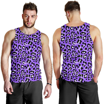 Leopard Purple Skin Print Men Tank Top