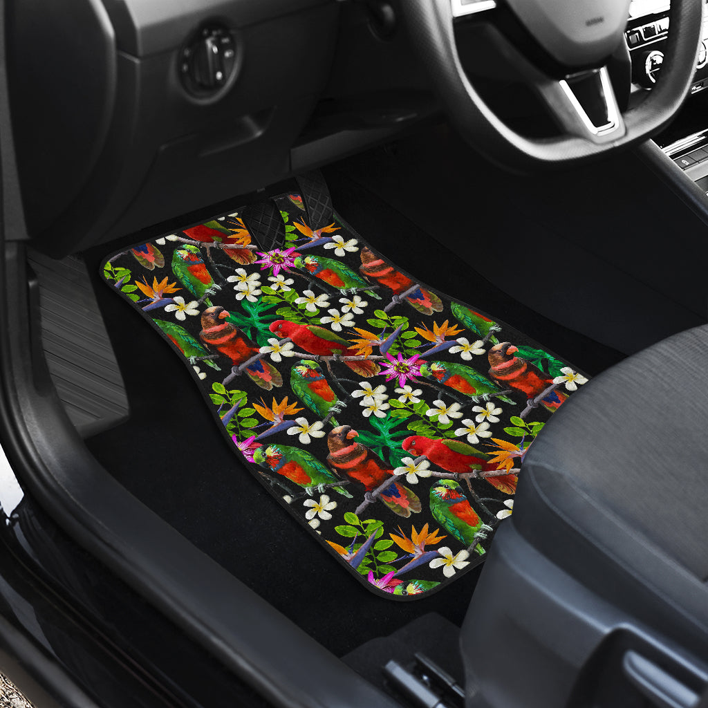 Parrot Design Print Car Floor Mats Front Back