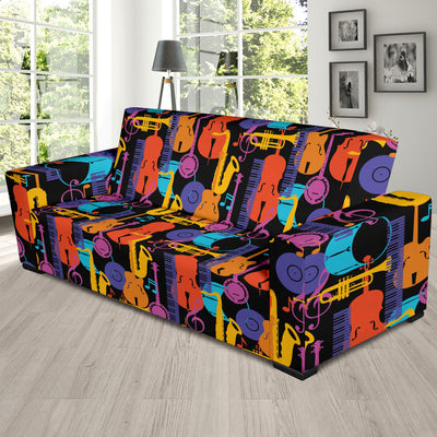 Jazz Pattern Print Design 03 Sofa Slipcover