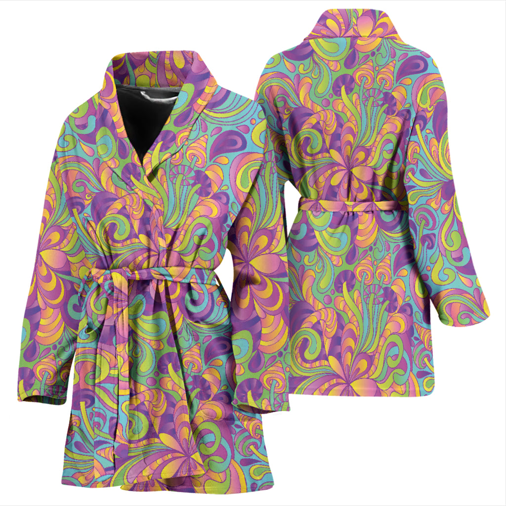 Trippy Print Design LKS306 Women Bathrobe