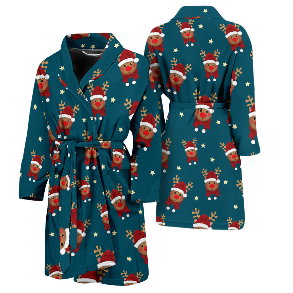 Reindeer Print Design LKS406 Men Bathrobe