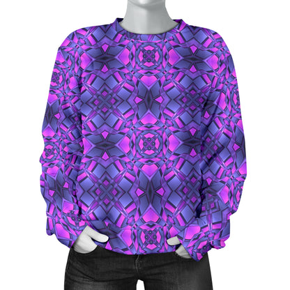 kaleidoscope Pattern Print Design Women Long Sleeve Sweatshirt
