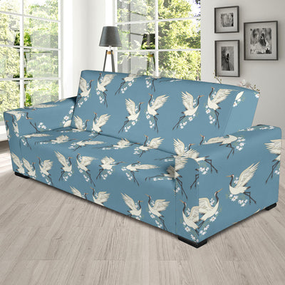 Crane Pattern Print Design 05 Sofa Slipcover