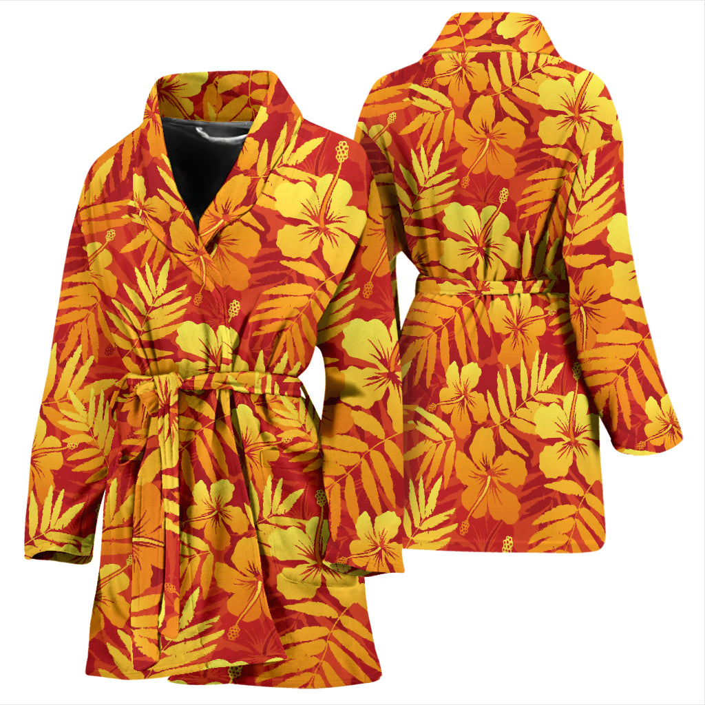 Hibiscus Summer Print Design LKS302 Women Bathrobe