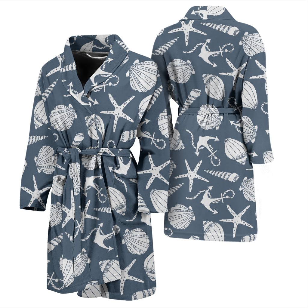 Seashell Print Design LKS306 Men Bathrobe