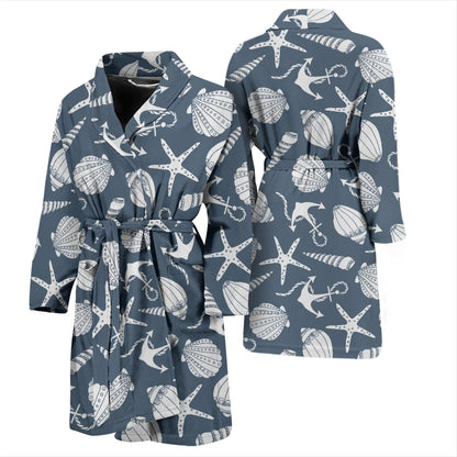 Seashell Print Design LKS306 Men Bathrobe