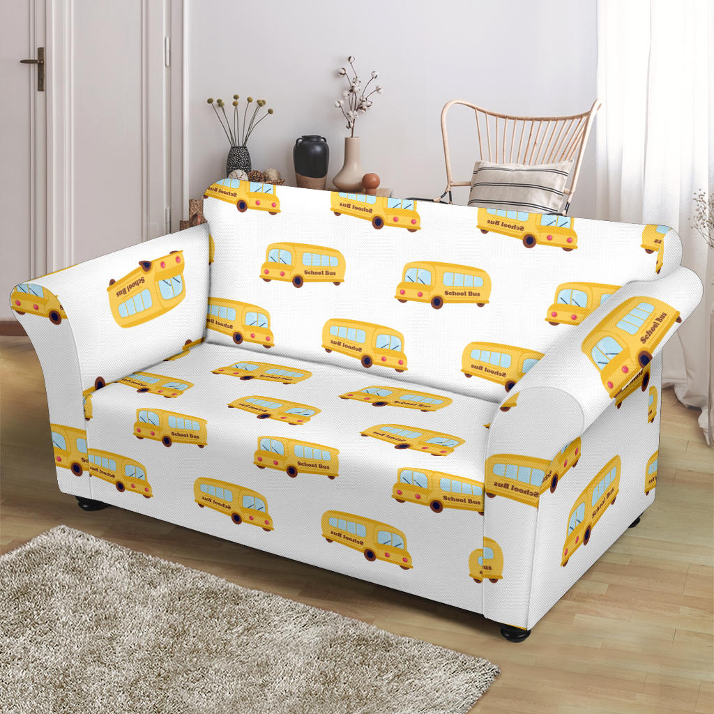 School Bus Print Design LKS306 Loveseat Couch Slipcover