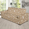 Dog Bone Paw Pattern Print Design 01 Sofa Slipcover