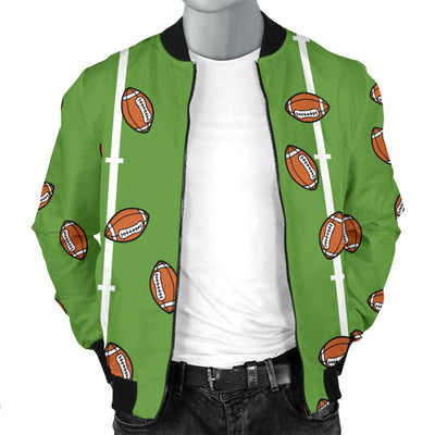 American Football on Field Themed Print Men Bomber Jacket