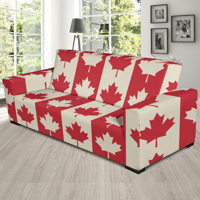 Maple Leaf Pattern Print Design 02 Sofa Slipcover