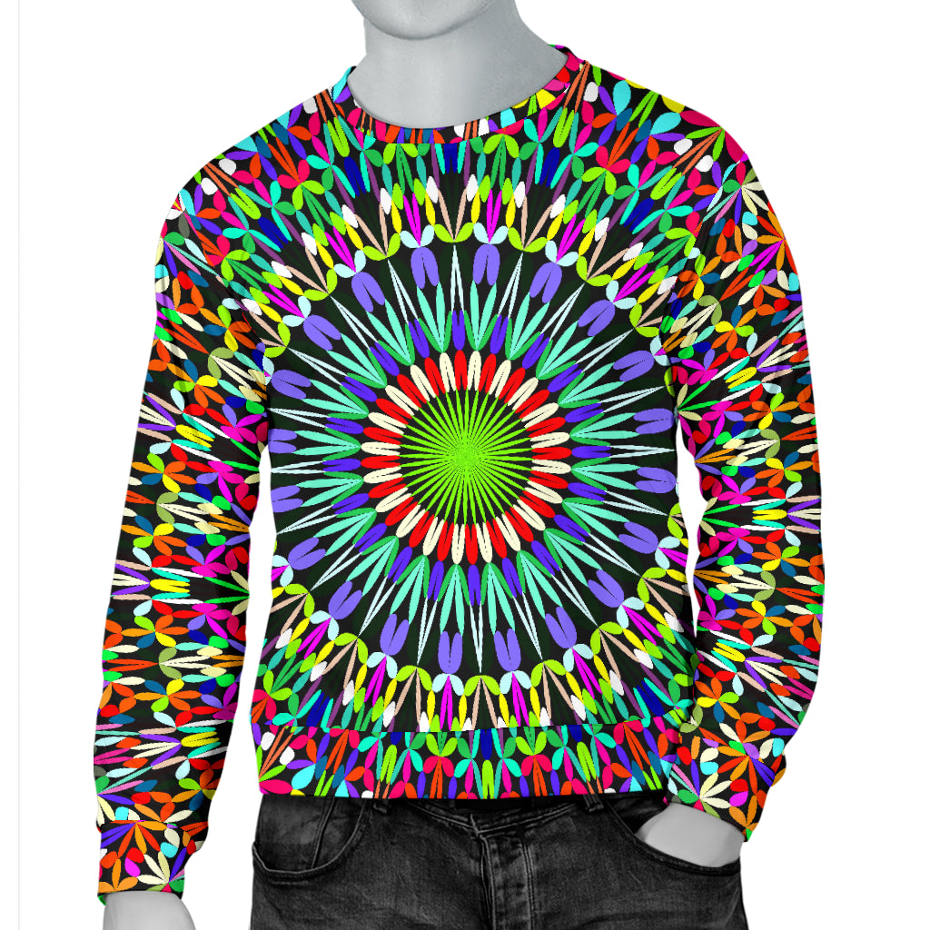 Bohemian Colorful Style Print Men Long Sleeve Sweatshirt