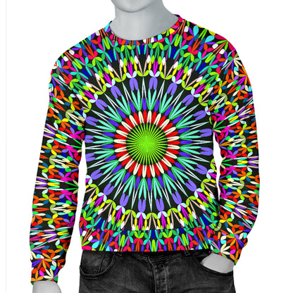 Bohemian Colorful Style Print Men Long Sleeve Sweatshirt