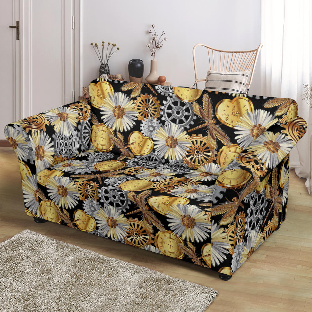 Steampunk Dragonfly Print Design LKS302 Loveseat Couch Slipcover