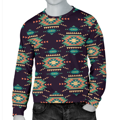 Navajo Geometric Style Print Pattern Men Long Sleeve Sweatshirt