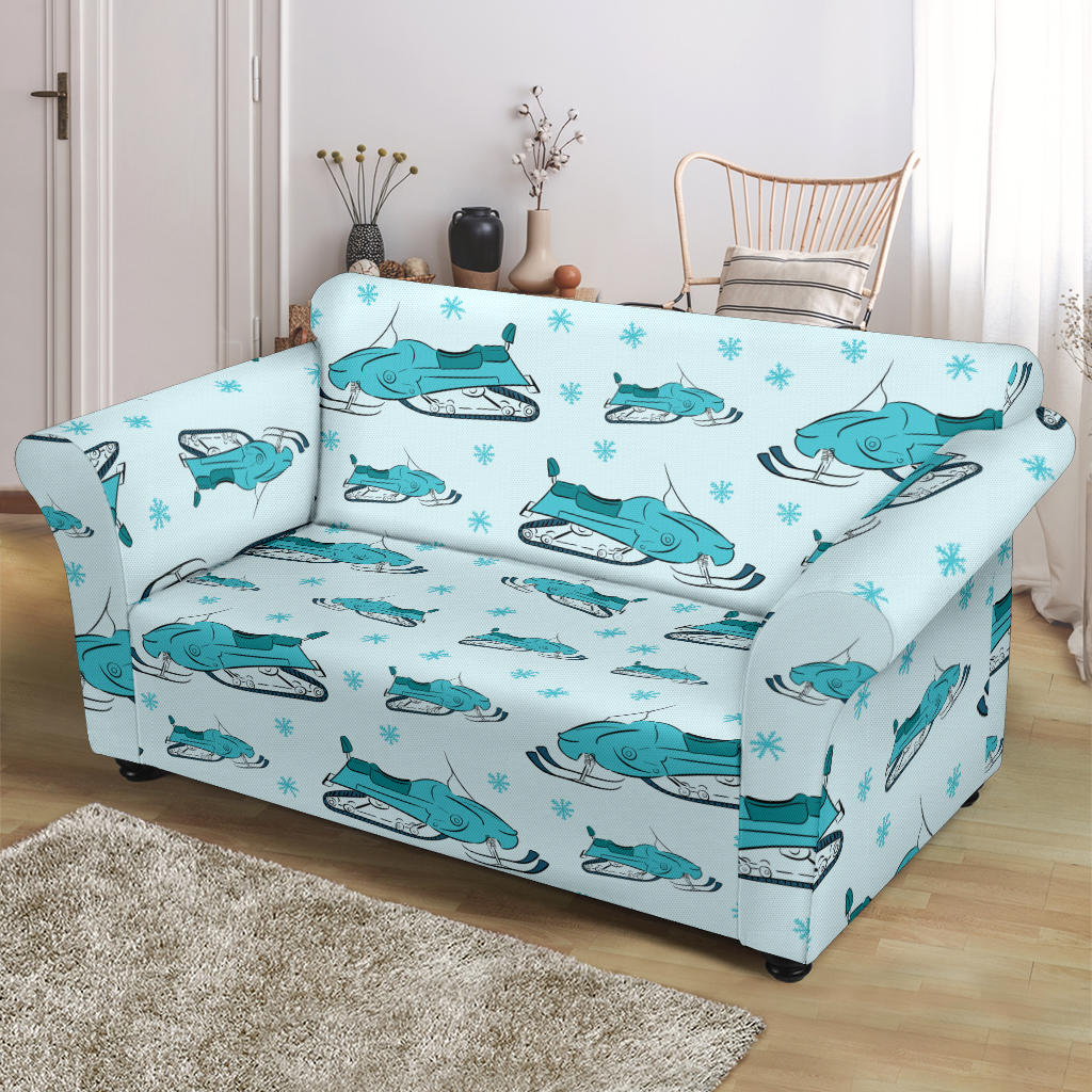 Snowmobile Print Design LKS301 Loveseat Couch Slipcover