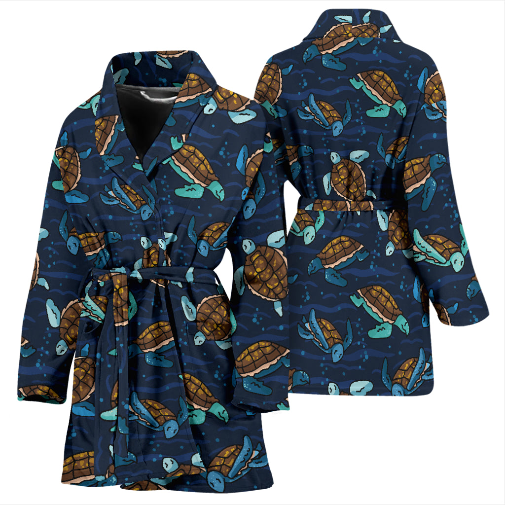 Sea Turtle Print Design LKS3011 Women Bathrobe