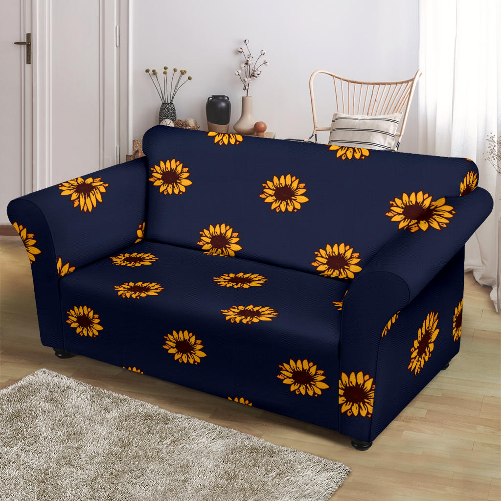 Sunflower Print Design LKS304 Loveseat Couch Slipcover